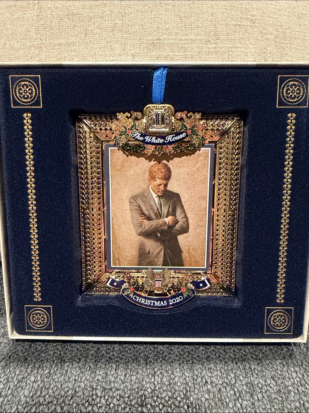 The White House Historical Association Christmas 2020 Ornament - JFK Portrait